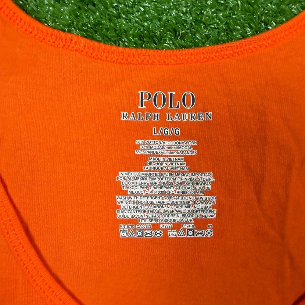 Polo by Ralph Lauren Men's Bright Orange Tank Top - Picture 3 of 7
